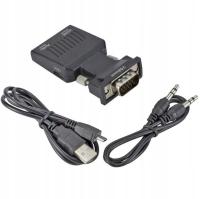 Adapter Konwerter Przejściówka VGA do HDMI + AUDIO