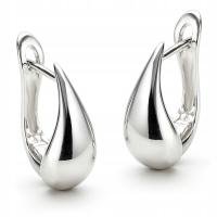 KOLCZYKI SREBRNE 925 WISZĄCE ANGLIKI NA SZTYFCIE KROPLE NA PREZENT +GRATIS