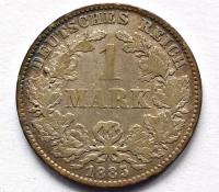 NIEMCY 1 MARKA 1885 J / srebro, rzadka