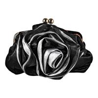 TOREBKA MAŁA WIZYTOWA KOKTAJLOWA RÓŻA czarna z szarym
