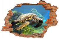 NAKLEJKA na ścianę 3D dziura w - ŻÓŁW (75x50cm)