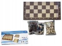 Шахматные шашки нарды сосновые деревянные 3 в 1 34x34 см