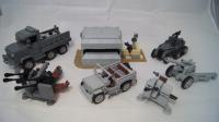 Lego MOC II Wojna Światowa II WW artyleria bunkier Jeep ciężarówka kg
