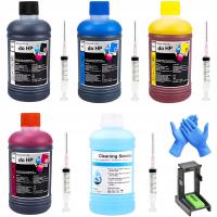 5 x 250ml BKCYM tusz do HP 305 652 304 301 302 650 62 zestaw akcesoria klip