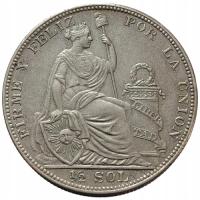 44749. Peru - 1/2 sola - 1923r. - Ag