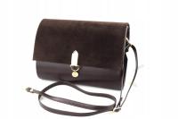 Torebka damska kopertówka wizytowa brąz czekolada mat zamsz LaModa LA29 POL