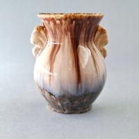 lata 20/30-te PIĘKNY ZABYTKOWY WAZONIK CERAMICZNY SZKLIWO ZACIEKOWE