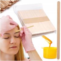 Wąskie szpatułki do depilacji WOSKIEM drewniane 100 sztuk precyzyjne