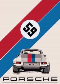 Plakat Porsche Auto Retro Vintage 91,5x61 cm