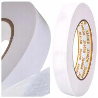 TAŚMA KLEJĄCA DWUSTRONNA włókninowa KAUCZUKOWA cienka do papieru 12mm 50m