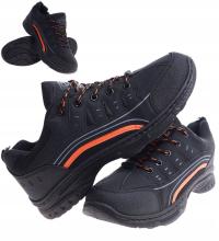 Męskie buty trekkingowe Wiązane czarne turystyczne półbuty 10395