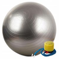 PIŁKA GIMNASTYCZNA - POMPKA W ZESTAWIE - 65 CM SREBRNA (SWISS BALL)