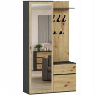 Гардеробная шкаф зеркало вешалка шкаф для обуви антрацит микс artisan V-5 RU