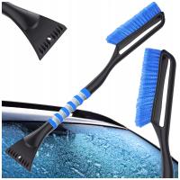 DŁUGA SKROBACZKA DO SZYB ze SZCZOTKĄ samochodowa do odśnieżania skrobak 2w1