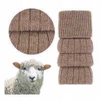 Getry Damskie na Nogi Wełna Ocieplacze na Łydki Ciepłe Cerber BEŻOWE