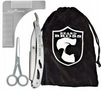 Набор для бороды, бритва, расческа ножницы щетка