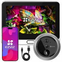 WIZJER ELEKTRONICZNY DO DRZWI JUDASZ CS-DP2 2K 3MPX PANEL DOTYKOWY EKRAN