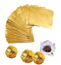Folia aluminiowa do pakowania pralinek i cukierków 12x12 cm 100 szt.