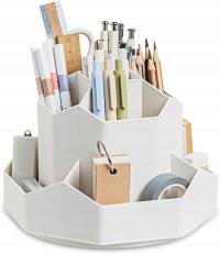 PRZYBORNIK ORGANIZER NA BIURKO DŁUGOPISY NA KOSMETYKI SZEŚCIOKĄTNY BIAŁY
