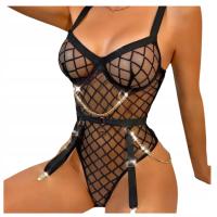 Сексуальное кружевное боди, нижнее белье, черные цепочки, ажурные, элегантные, 36 S