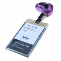 Identyfikator holder na smyczy DEZHI przezroczysty – 86x54mm FIOLETOWY
