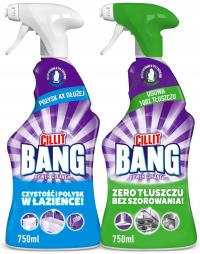 Zestaw Cillit Bang do łazienki i kuchni Czystość Tłuszcz spray 2x 750 ml