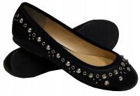 ЖЕНСКИЕ ТУФЛИ-ЛОДОЧКИ С ЗАКЛЕПКАМИ, БАЛЕТКИ ИЗ ИСКУССТВЕННОЙ КОЖИ, ЧЕРНЫЕ