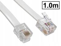 Kabel telefoniczny VOICE/SERIAL 6P6C/RJ12-6P6C/RJ12 revers biały 1m