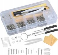 Noski śrubowe ZESTAW NARZĘDZI NOSKI DO NAPRAWY OKULARÓW 10 PAR 500 śrubek