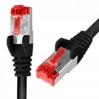 Czarny kabel sieciowy RJ45 LAN PATCHCORD 1m S/FTP