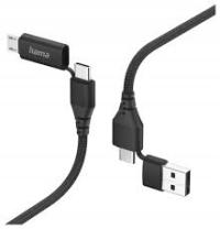 Kabel Hama USB typ C - microUSB typ B 1 m czarny