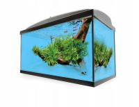 ZESTAW 80 BOX AQUAEL AKWARIUM PROSTY 112L POKRYWA LED DZIEŃ + NOC PROSTE