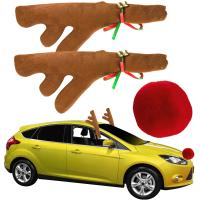 УКРАШЕНИЕ ДЛЯ АВТОМОБИЛЯ ОЛЕНЬИ РОГА НОС ДЛЯ АВТО РОЖДЕСТВЕНСКОЕ УКРАШЕНИЕ ДЛЯ АВТОМОБИЛЯ