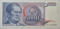 Jugosławia 5000 dinarów UNC banknot bankowy od Rajmonet 1068.5