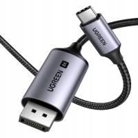 Kabel Ugreen CM556 ze złączami USB-C i DisplayPort 8K o długości 2 m szary
