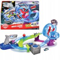 ZESTAW TOR WYŚCIGOWY SAMOCHODOWY Z PĘTLĄ REKIN METALOWE AUTO ŚWIATŁO DŹWIĘK