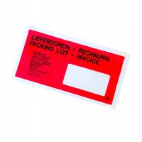 Doklejka przylga DL okno p. nadruk ( LIEFERSCHEIN / RECHNUNG ) op. 100 szt.