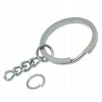 Плоские кольца для ключей 23 мм 100 шт. база с цепочкой L1