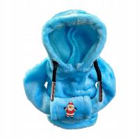 Christmas Auto Gear Shifter Knob Cover Anti Slip Hoodie Blue Santa Waving