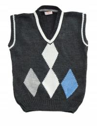 Z411 Kamizelka sweterek sweter pullover romby 116