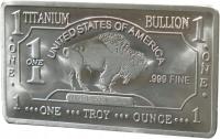 Tytanowa Sztabka 1 uncja Amerykański Bizon próba 999 MENNICZA