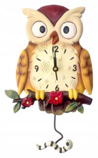ZEGAR ŚCIENNY Z WAHADŁEM - SOWA