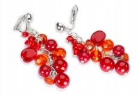 КЛИПСЫ КРУГА БУСЫ КРАСНЫЕ ВИСЯТ JABLONEX