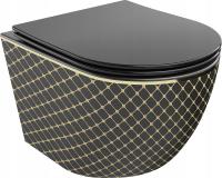 MEXEN LENA WC ЧАША БЕЗ ОПРАВЫ ДОСКА МЕДЛЕННАЯ ЧЕРНАЯ ЗОЛОТАЯ