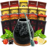 Zestaw Yerba Mate NAJLEPSZE GATUNKI 20x50g Matero Bombilla OWOCOWE 1kg MIX