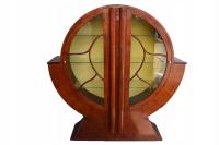 Duża Witryna Art Deco - Gięte Drewno - Szafa Meblościanka - Gabinet Salon
