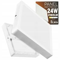Panel Plafon Sufitowy LED Natynkowy Kwadrat Biały 24W Nie Mruga CCD Lampa