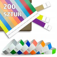 OPASKI NA RĘKĘ NADGARSTEK TYVEK KOLOROWE IMPREZA EVENT 200 SZTUK