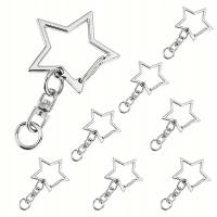 KAR4 Karabinek karabińczyk brelok przedłużka obrotowa GWIAZDA 2szt srebrny