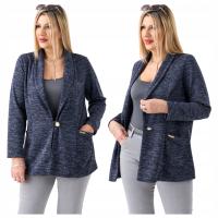 Женская элегантная куртка с карманами польский производитель плюс размер